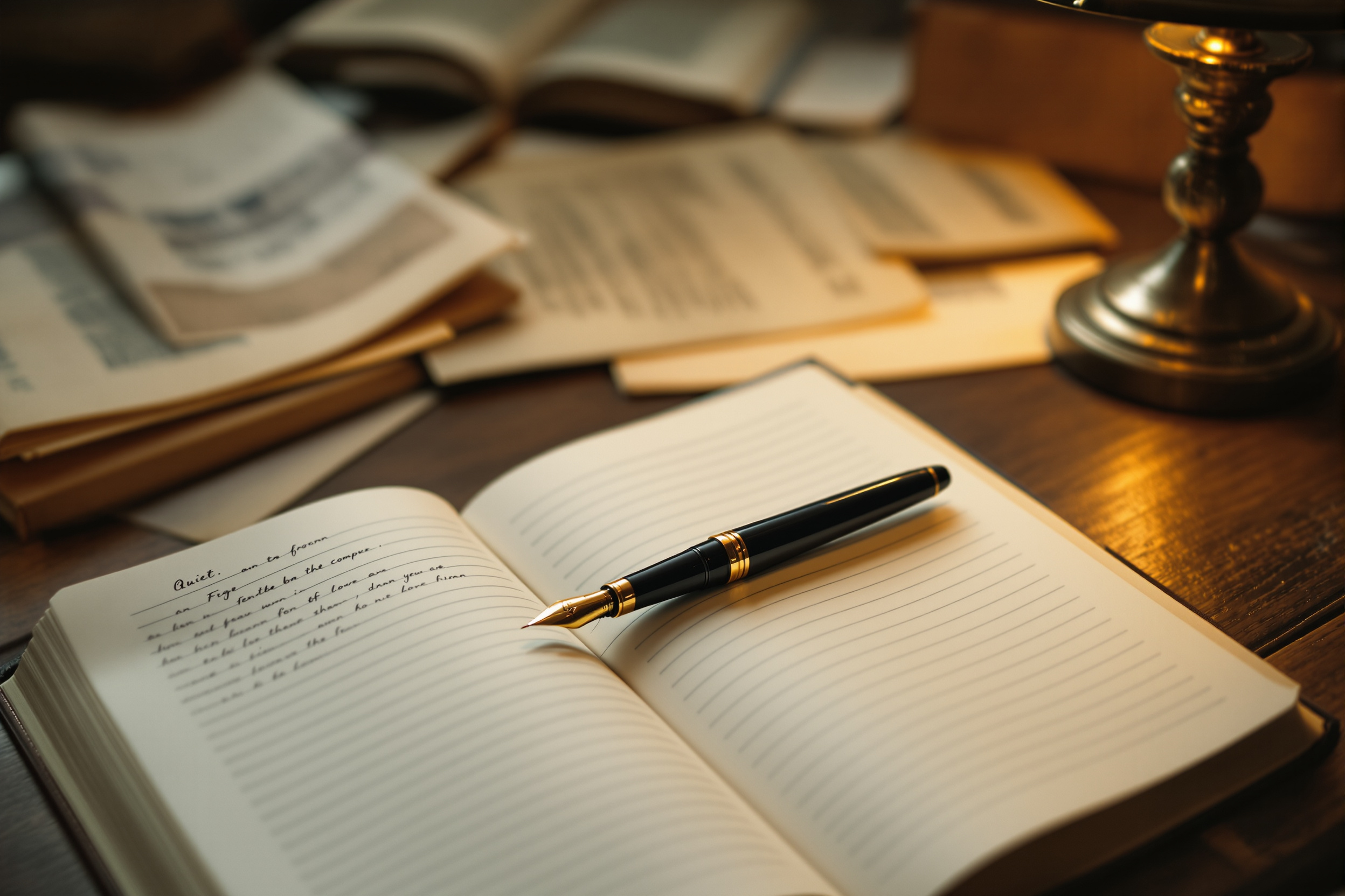 An open notebook and pen on a desk, representing the archive's editorial foreword