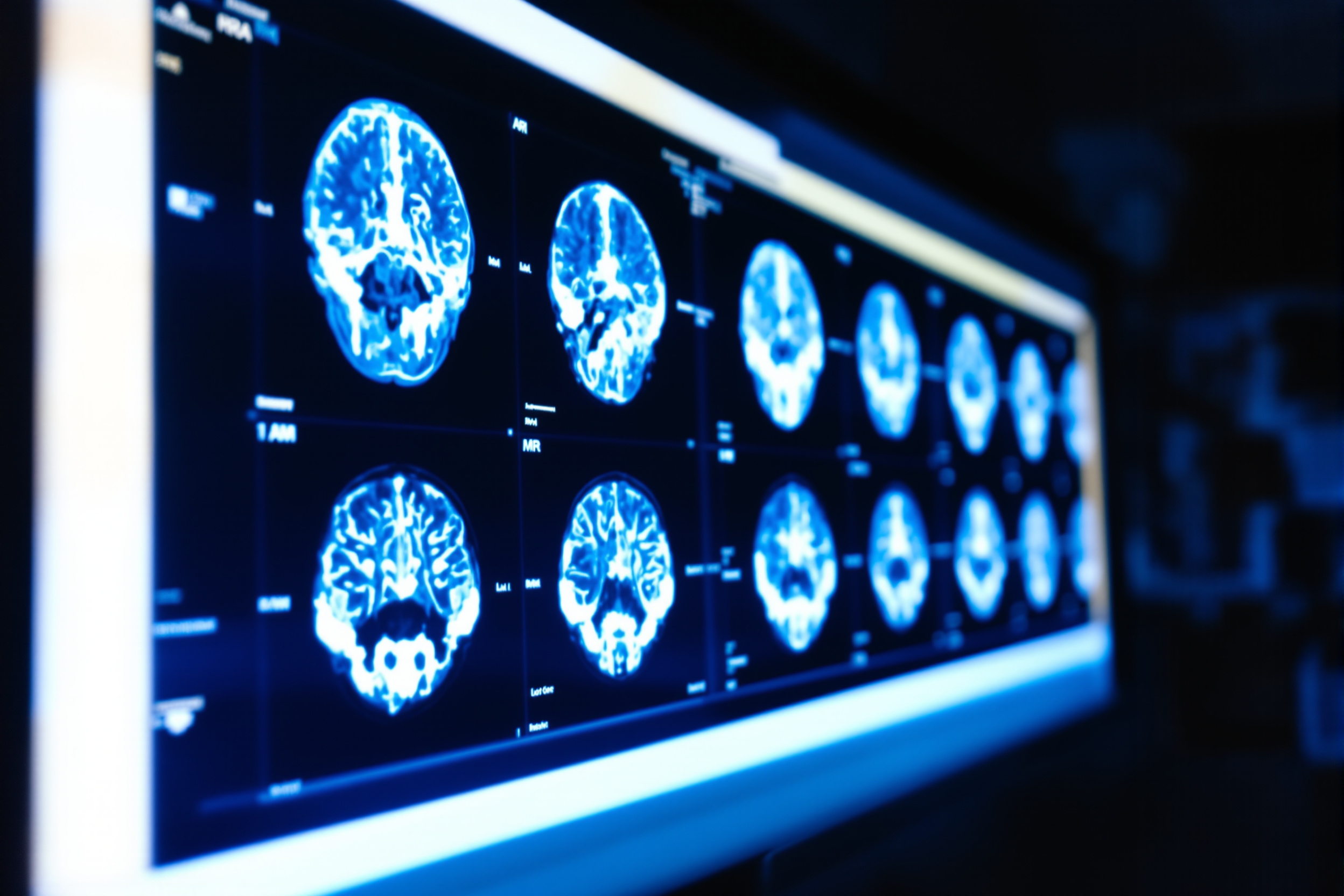 Illustrative image of brain MRI scans displayed on a lightbox